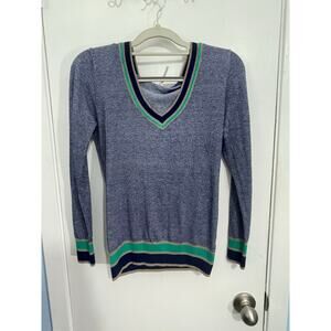 Y2K Hoodie Small Blue Stretch Knit Sporty Clueless Preppy Bella Swan